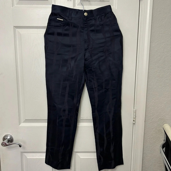 ! Valentino Jeans Silk navy blue pants size 27 - Picture 1 of 10